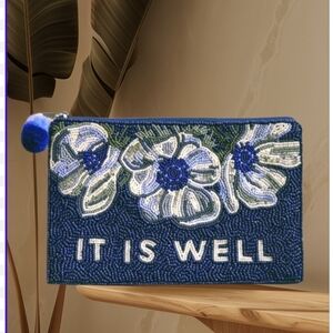 Gracelaced by Ruth Chou Simons IT IS WELL Beaded Pouch